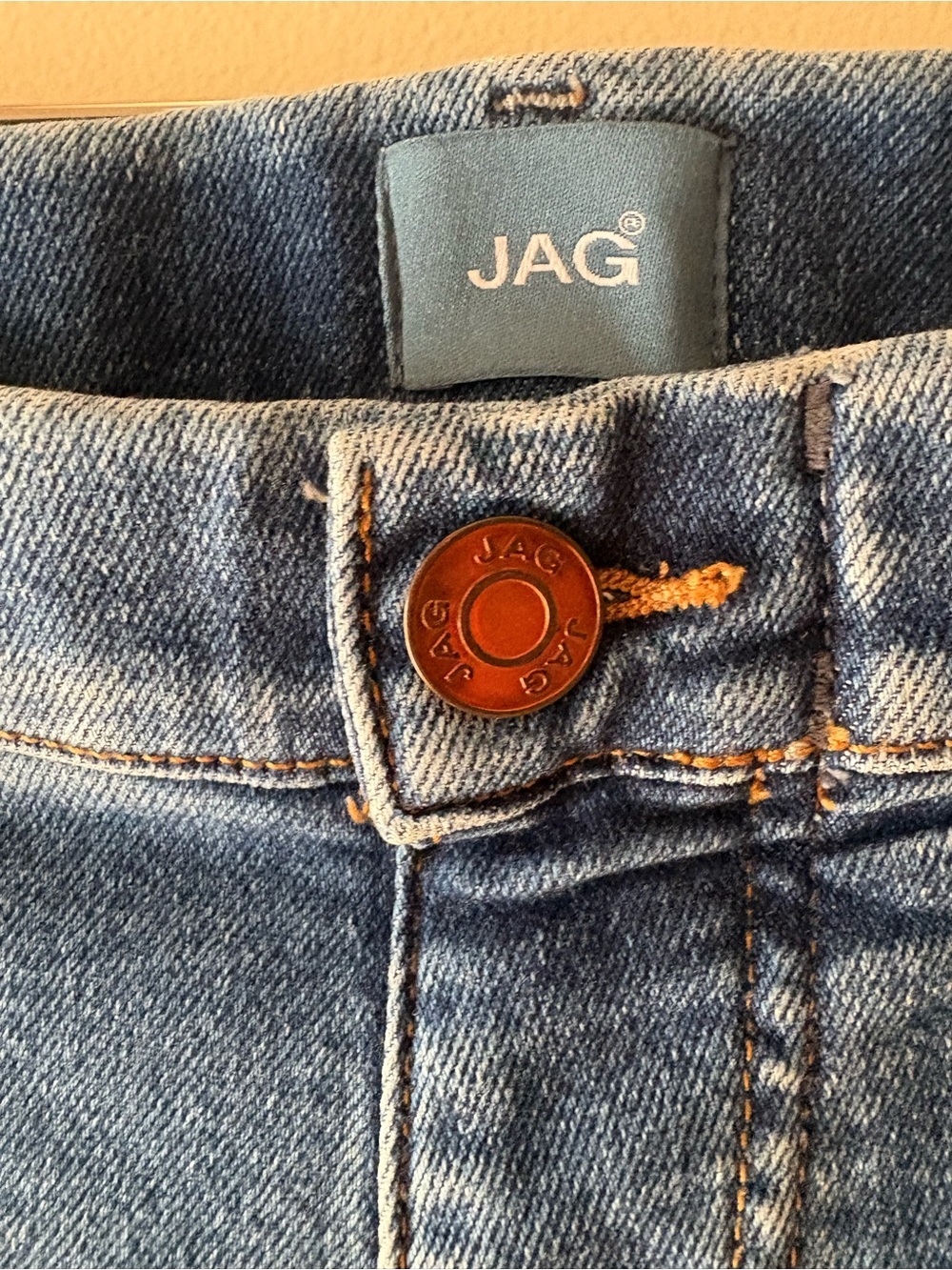 Jag Jeans Valentina Straight Crop Pull On High Rise Raw Hem Blue jeans, Sz 8. - Picture 3 of 12